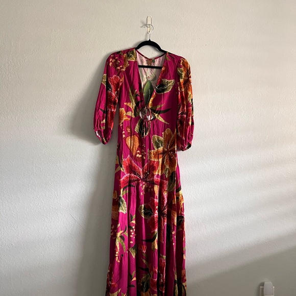 SUPER RARE NWT Farm Rio Pink Floral Dress - Picture 13 of 16